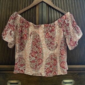 Madewell Floral Paisley Off-Shoulder Top